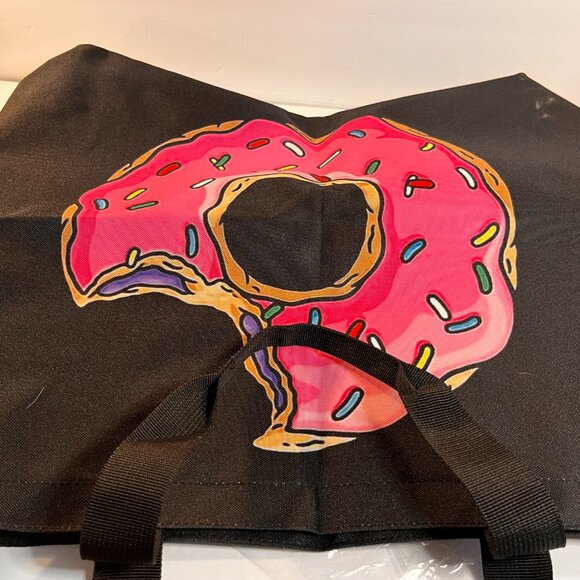 Pink Sprinkles Donut Mouse Pad 9" & Extra Large Tote Bag 20" x 15" Set New - Picture 4 of 5